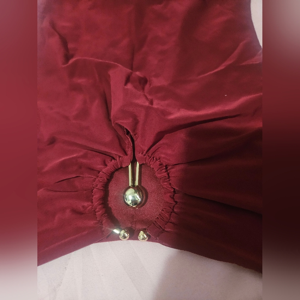 Fashion Nova Deep Red Skirt Set - Picture 5 of 7